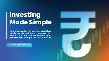 indian rupee icon poster , banner, social media post. rupee poster or indian finance poster or stock market design.