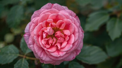 Stunning lush pink flower featuring detailed inner patterns, photographed with shallow depth to evoke a dreamy atmosphere and reveal delicate textures in soft tones