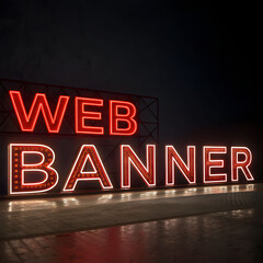 warning sign red neon lighting text 3d render letter