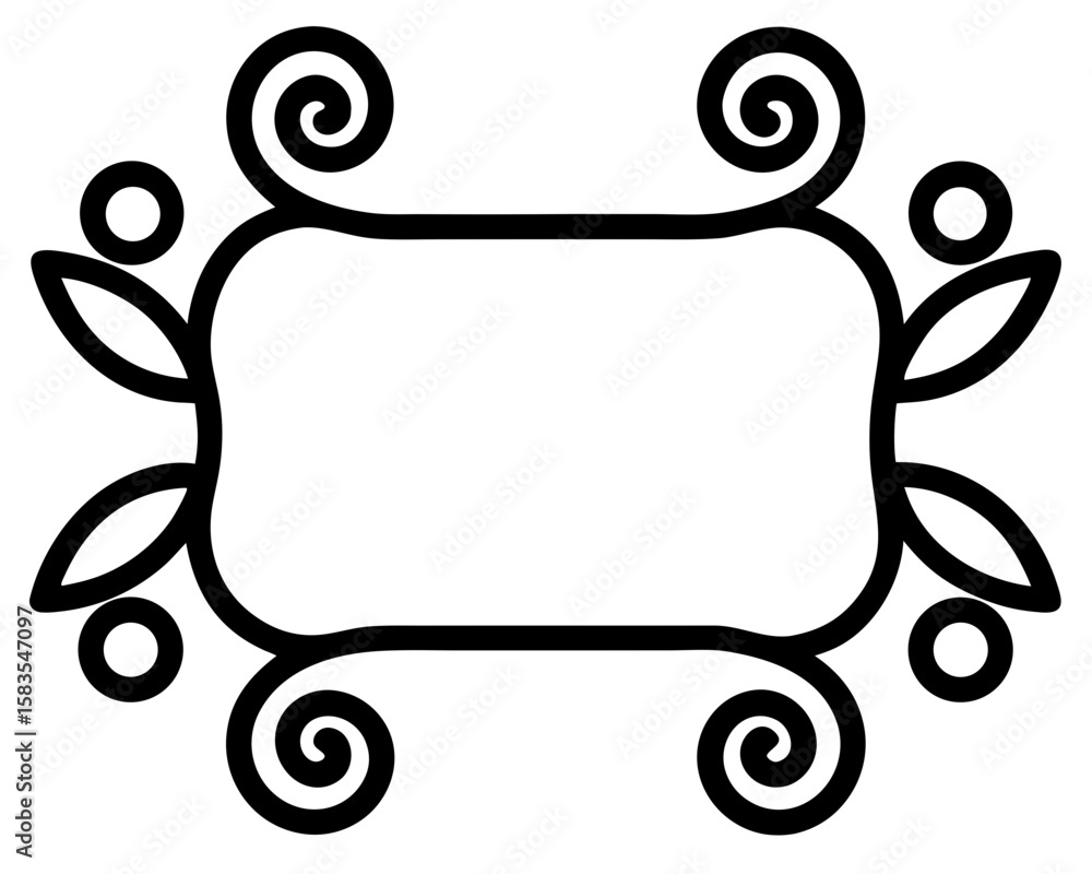 Poster a sleek rectangular frame is adorned with delicate leafy tendrils, creating a natural and elegant bo
