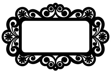 Find an elegant rectangular frame showcasing timeless design and clean lines, perfect for art presentations or stylish decorative applications, silhouette