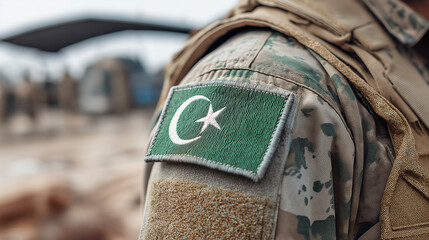 Pakistani Soldier Shoulder Patch with National Flag – Military Close-Up, National day flag