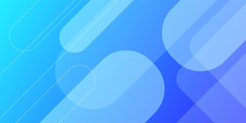 Futuristic Abstract Blue Background with Rounded Shapes and Gradient Lines