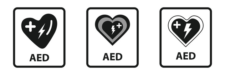 AED defibrillator icon for cardiac emergency