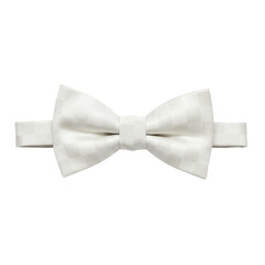 Elegant off-white checkered bow tie isolated