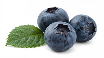 Obraz premium Single blueberry on white surface