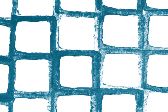 Block print png grid pattern background in blue