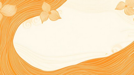 Orange flowing hair frame with delicate flowers