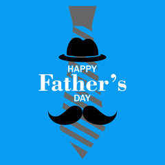 Happy father's day vector image,minimalist and modern concept ideas,isolated on blue background,can be for greeting card or poster ideas