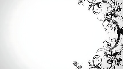 Elegant floral design border on white background