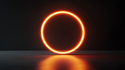 Orange oval glow on dark floor