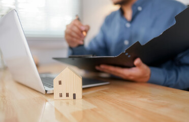 Property analysis and checklist for real estate business management concept. Mortgage loan home and...