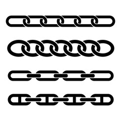 Chain silhouette vector set icon,minimalist and modern design ideas,isolated on transparent background,can be for bracelet concept