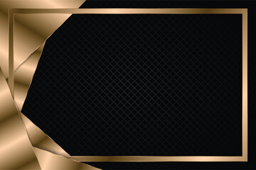 Luxury Black and Gold Background with Empty Frame Space