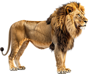3D lion icon isolated on transparent background. PNG