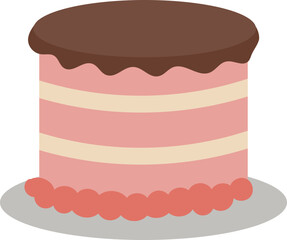Striped Cake with Chocolate Top
