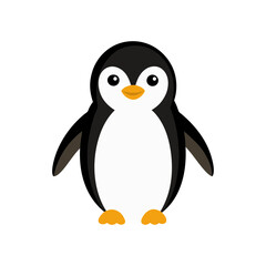 penguin animal head logo vector art illustration