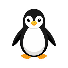 penguin animal head logo vector art illustration