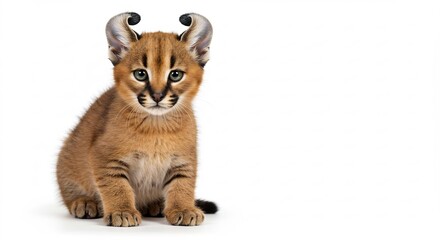 Obraz premium 愛らしい子猫 輝く瞳 柔らかな毛並み 白い背景 (Lovely kitten shining eyes soft fur white background). AI Generated