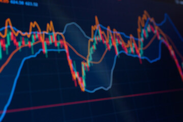 Blurred forex background, economy finance business stock earth global market financial forex map chart digital investment graph background.