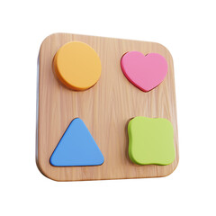 3D Wooden Shape Sorter Toy