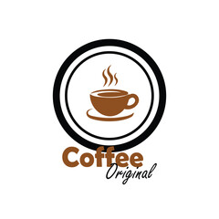 Coffee cup logo template, Coffee break vector design. Coffee shop logo.