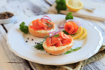 Fisch Brötchen mit Lachs