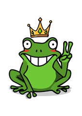 Illustration of a frog with a kings crown