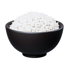 PNG 3D rice bowl, element illustration, transparent background