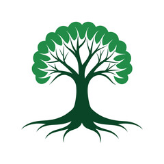 Obraz premium green tree vector illustration