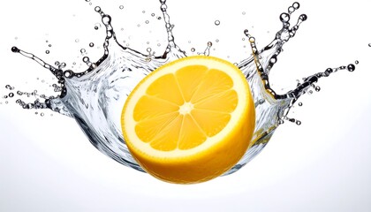 Lemon slice in water splash (1)