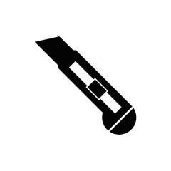 Vector sign of the cutter symbol is isolated on a white background. cutter icon color editable.