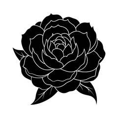 peony layered petals vector art silhouette