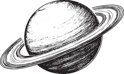 Saturn planet in Solar system sketch raster © Sean