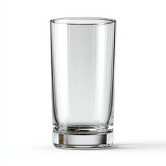 Clear Glass Tumbler Empty on White Background Ideal for Mockups and Product Presentations
