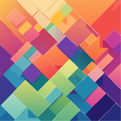 Vibrant Gradient of Textured Rectangular Blocks and Squares