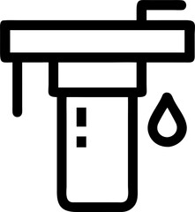 water filter outline vector icon on white or transparent background. plumbing tools. Editable and Printable sticker.
