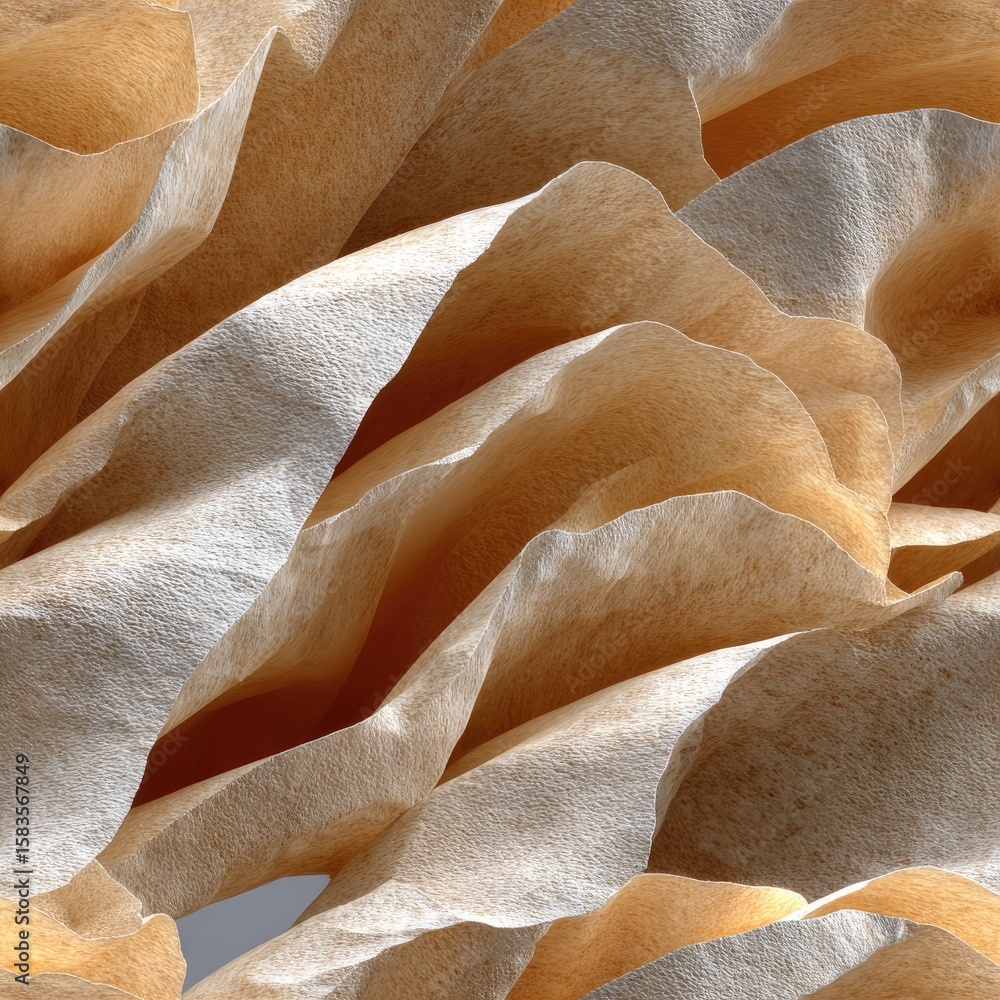 Aufkleber highlighting the intricate creases of crumpled paper, this composition evokes tranquility and adds d