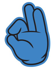 Cartoon ok hand png, gesture line art illustration, transparent background