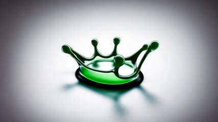 Elegant green crown formed from a splash of liquid, symbolizing luxury and uniqueness. The abstract design of green liquid taking the shape of a crown is ideal for concepts of success and creativity. - Powered by Adobe
