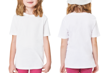 Girl in white t shirt png mockup studio shot