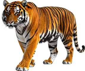 3D tiger icon isolated on transparent background. PNG