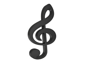 Fototapeta premium A sleek three-dimensional musical symbol elegantly represents the universal language of sound and harmony.