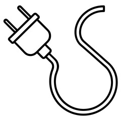 Plug icon, power cable vector 