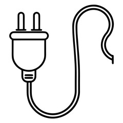 Plug icon, power cable vector 