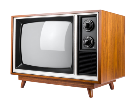 A charming retro television with a wooden cabinet and classic controls stands ready for viewing.