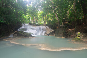 Erawan Waterfall, Erawan National Park in Kanchanaburi, Thailand	
