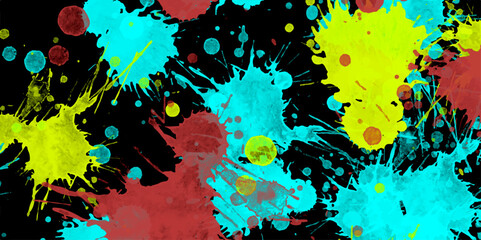 Colorful watercolor background with vintage texture design on white paper background.The art of exploding emotions, including feelings of love, greed, anger, and delusion, expressed in an abstract way