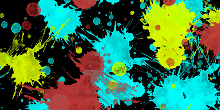 Colorful watercolor background with vintage texture design on white paper background.The art of exploding emotions, including feelings of love, greed, anger, and delusion, expressed in an abstract way