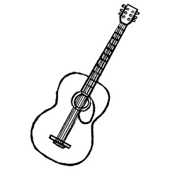 Fototapeta premium Electric guitar png sticker, string musical instrument doodle